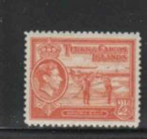 TURKS & CAICOS ISLANDS #83 1938 2 1/2p KING GEORGE VI MINT VF LH O.G
