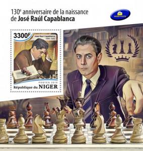 NIGER - 2018 - Jose Raul Capablanca - Perf Souv Sheet - MNH