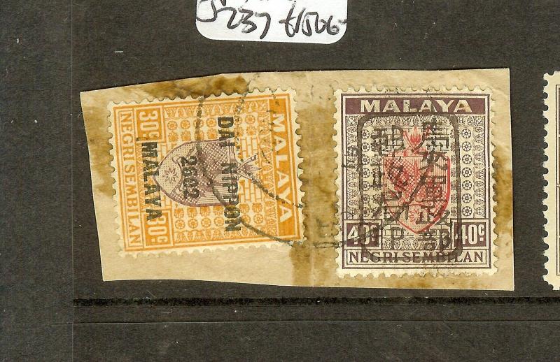 MALAYA JAPANESE OCCUPATION NEGRI SEMBILAN (P1912B) 40C BROWN CHOP SGJ172+237  VF