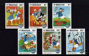 BHUTAN -1984 - DISNEY - DONALD  DUCK - MINT - SET OF 6!