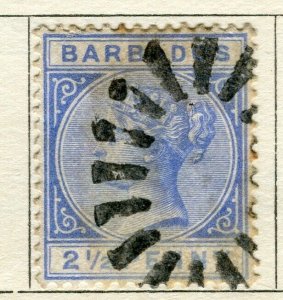 BARBADOS; 1882 early classic QV Crown CA issue used 2.5d. value
