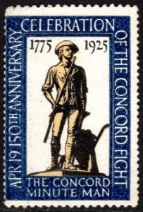 1925 US Poster Stamp 50th Ann Celebration of the Concord Fight Massachusetts