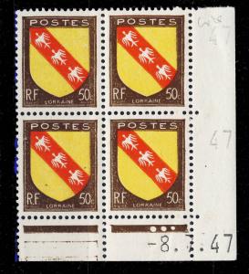 FRANCE - 1947 - N°757 50c LORRAINE COIN DATÉ du 8.7.47 (3 points blancs) - TB