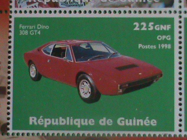 1998-GUINEA STAMP-CLASSIC RACE CAR & THE WINNERS- MINT-NH FULL STAMP SHEET