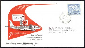 Canada Sc# 414 (cachet) FDC (b) (London, ON) 1964 3.2 Jet Plane