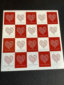 Scott# 4955-56 Hearts-Sheet Of 20 Stamps MNH-2015-US