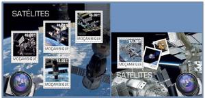 MOZAMBIQUE 2014 2 SHEETS m14428ab SPACE SATELLITES