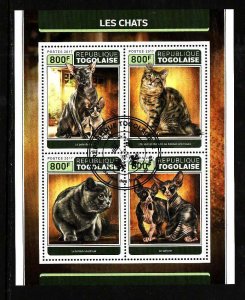 Togo-used sheet-Animals-Cats-American Bobtail-2017-