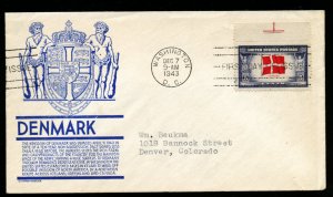 US 920 Overrun Countries - Denmark ADDR Anderson cachet FDC