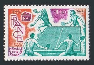 France 1558,MNH.Michel 2060. French Table Tennis Federation,50th Ann.1977.