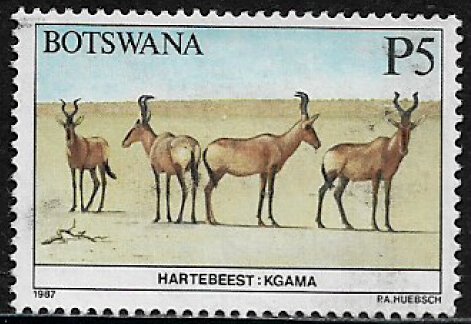 Botswana #423 Used Stamp - Wild Animals - Hartebeest