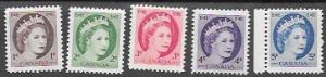 Canada #337-341 MNH Queen Elizabeth II.