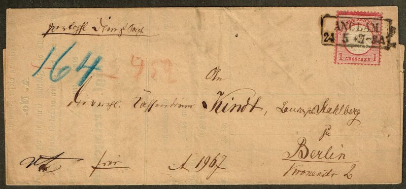 Germany 1872,Sc.#4 used on cover small shield