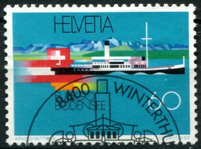 Switzerland Sc#931 Used, 60c bl grn & multi, Euregio Bodensee (1993)