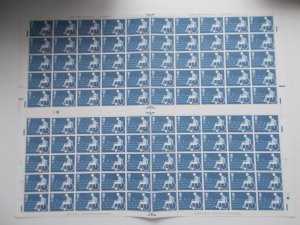 1975 Charity set in Complete Sheet of 100 with Unfolded Gutter M/N/H Cat £28.50