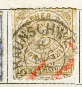 GERMANY; NORTHERN STATES 1860s early classic used 5g. value Postmark