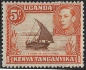 Kenya (KUT) 68a (mvlh) 5c dhow, red org & brn, perf. 13x12½ (1950)