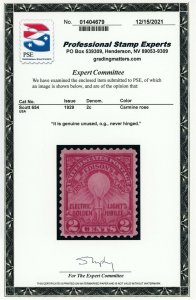 US Stamp #654 Electric Light Golden Jubilee 2c - PSE Cert - MOGNH  