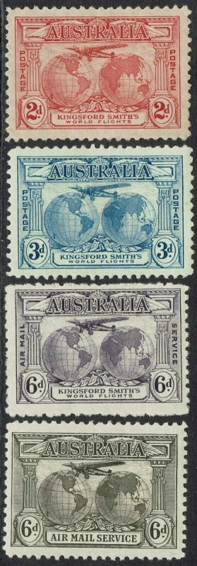 AUSTRALIA 1931 AIRMAIL SET INCLUDING BOTH 6D COLOURS