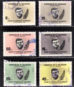 El Salvador Scott 747-49, C211-213  complete set  F to VF used.