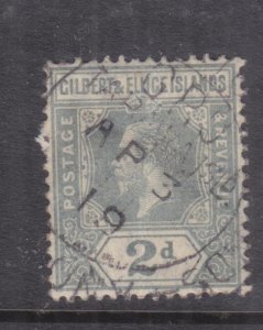 GILBERT & ELLICE ISLANDS, 1916 Mult. CA, 2d. Greyish Slate, used.