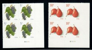 US Stamps - Fruit - Set of 2 Plate Block Scott #5177 5c #5178 10c