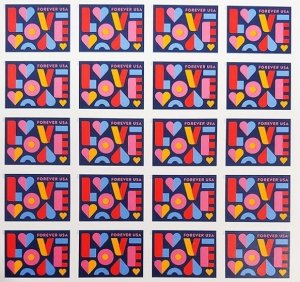 Love 2021 Forever Postage Stamps 5 books of 100 pcs