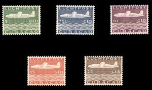 Netherlands Colonies, Netherlands Antilles #C46-50 Cat$464.50, 1947 Airpost, ...