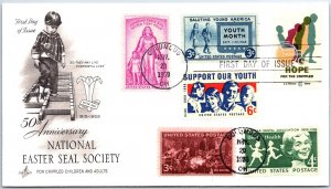 U.S. FIRST DAY COVER NATIONAL EASTER SEAL SOCIETY FOR CRIPPLED CHILDREN COMBO