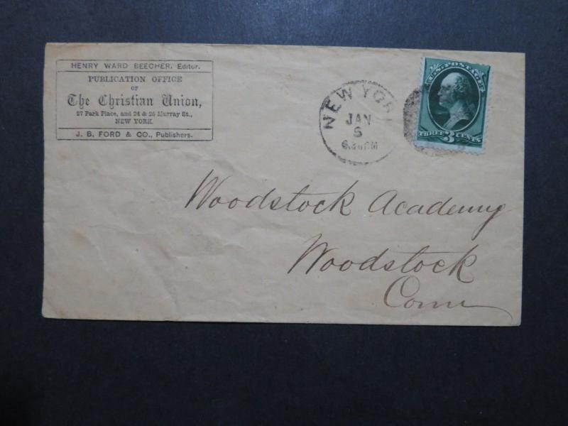 US 1880s The Christian Union Cacheted Cover / H W BEECHER Editor - Z9146