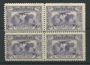 Australia 1931 Kingsford-Smith Flights set of 3 in unmounted mint blocks of 4