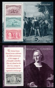 US 1992 Voyages of Columbus S/S; Scott 2624-29; MNH