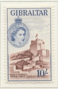 1953 British Colony GIBRALTAR 10s MH* Stamp A28P47F30428-