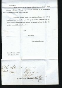 GB WALES Historic Postal Letter Contents CONVICTED SMUGGLERS Customs 1846 H177