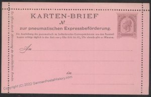 Austria Rohrpost RK5  Pneumatic Mail Postal Stationery Cardletter UNUSED 107863