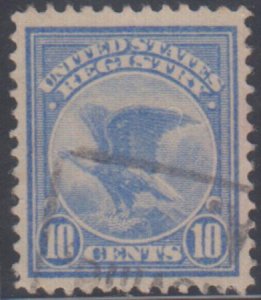 US F1 Registration Stamp VF - XF Used - Light Cancel and Large Margins cv $25