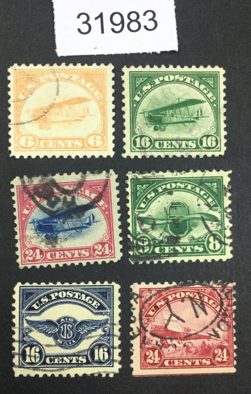 US STAMPS #C1-C6 USED LOT #31983
