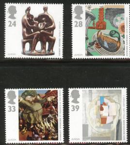 Great Britain Scott 1498-1501 MNH** Europa 1993 ART set