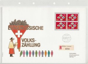 Switzerland Large Prestige 1990 Swiss Peoples Payment FDC Stamps Cover Ref 26275