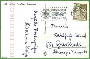 af3638 - SWITZERLAND - POSTAL HISTORY - Event POSTMARK on card  1954  FOOTBALL