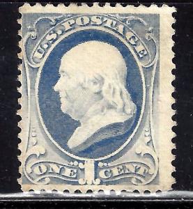 #145 US I CENT ULTRAMARINE FRANKLIN-USED-N/G-FINE-VF 