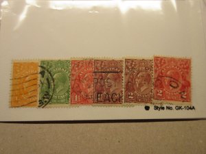 AUSTRALIA  Scott 66, 67, 68, 69, 70, 71 USED Cat $19.15