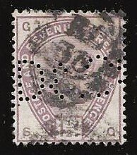 Great Britain #99 and 100 (perfins) Scott CV $120