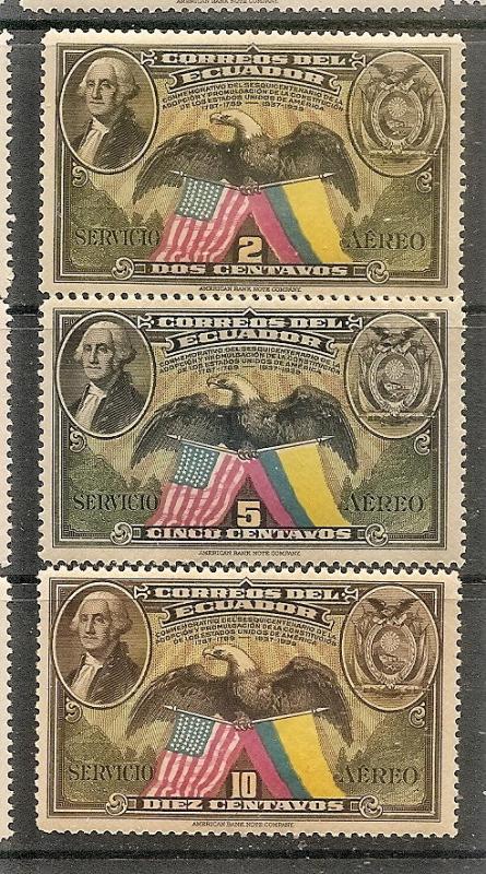 Ecuador C 57-59 MNH 1938 US Constitution 150 Anniv.