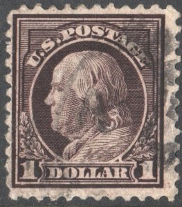 SC#518 $1.00 Franklin Single (1917) Used