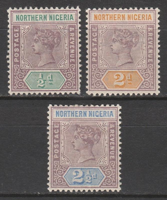 NORTHERN NIGERIA 1900 QV 1/2D 2D AND 21/2D 