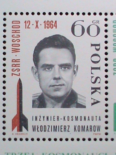 POLAND-1964 SC#1278 RUSSIAN THREE SPACE HEROES-MNH-S/S- VERY FINE