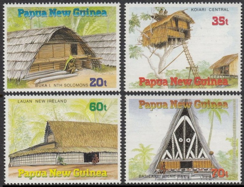 1989 Papua New Guinea 593-96 Thatched Houses 5,20 €