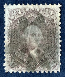 [st1617] 1863 Scott#78 used 24¢ Lilac with nice Fancy cancel cv:$400