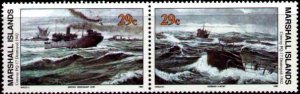 WWII, British Merchant Ship, German U-boats, Marshall Islds SC#319a MNH Pair